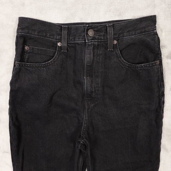 Levi's jeans 70's high slim straight women's 28 black denim big E red tab - Picture 2 of 16